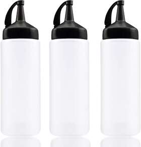 -1 445038384372 3pack Plastic Squeeze Bottles 6 Oz Squirt Condiment New