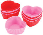 12 Silicone 070896459091 Baking Pkg Cups-heart
