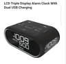 Hd132512 132512 Ihome Lcd Triple Display Alarm Clock With Dual Usb Charging