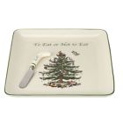 1667402 Spode Christmas Tree Piece Cheese Plate With Knife 749151667402