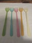 175-10 Tupperware Vintage Fork Spoons Long Handle Spork Spoon Pastels