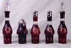 20994 - Id Set Bottle Castor Glass 5 Ruby