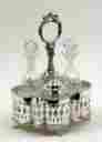 21004 51486 Aa Importing Glass Cruet Set W Metal Stand In Silver Id 750457514864