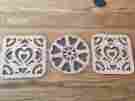 2947 Pampered Chef Euc Set Of 3 Round Up Heart Cork Trivet 2012 2013