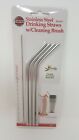 436 Norpro New Stainless Steel Reusable Drinking Straws Brush 028901104368