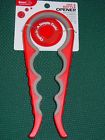 473-6093 Smart Gourmet Jar Bottle Opener Red Grey Four Sections To