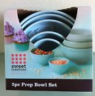5 Set Cooking Pale Measuring Bowl Prep Baking Nesting Melamine Blue Piece