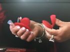 53993 Slhm Lot Of Silicone Finger Mitts Red Cooking Pinch Grabber