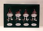 735092193049 Santa Cheese Markers Reed Barton Hat Silver Red Holiday Christmas Extra Plates
