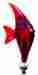 76001red Unbranded Art Glass Stainless Steel Cheese Knife Red Fish New