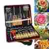 80pcs Forsun Portable Vegetable Fruit Food Wood Box Peeling Carving Tools Pack Kit