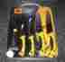 91-c815cp Cat New 6 Pc Caterpillar Cutlery Set Yellow Handle Knife Scissors Cut Board