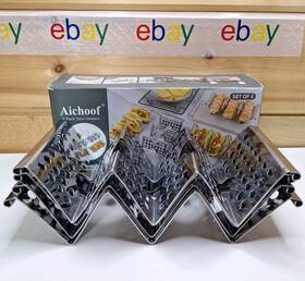 Aichoof 706973997803 4 Pack Flexible Stackable Stainless Steel Taco Holders - In Box