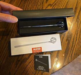 Mmi28 Alessi Acacia Honey Dipper - Stainless Steel By Miriam Mirri In Box