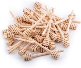 Alytimes 696228889147 100-pack 6 Inch Portable Wooden Jam Honey Dipper Sticks For Jar D