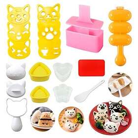 Banballon 738252861093 Cute Cat Sushi Mold For Kids Musubi Maker Press Rice Ball Shaker Clas