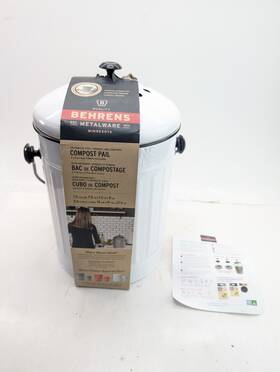 Behrens 085995004608 Kitchen Indoor White 1.5 Gal Countertop Compost Bin Pail Charcoal Filter