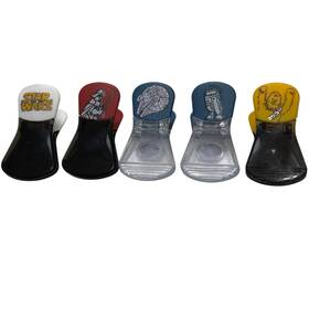 Best Brands 042887705951 Star Wars Darth Vader Chewbacca R2-d2 Falcon 5 Pack Magnetic Bag Chip Clips