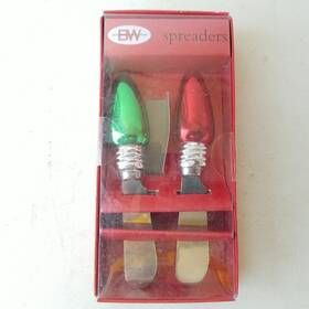23101 Boston Warehouse Trading Corp. Christmas Light Cheese Spreaders Set/2 Model No