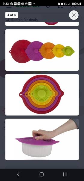 Ac29906 Brumis Imports Inc Core Kitchen 5 Pc Stackable Silicone Food Safe Suction Lid Set Bonus