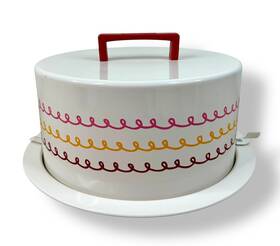 59733 Cake Boss Servewear Metal 11 Inch Carrier Server Stand Locking Travel Tray