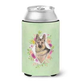 Ck4397cc Carolines Treasures German Shepherd Green Flowers Can Or Bottle Hugger