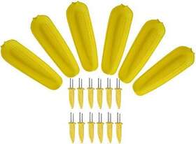 8541958711 Chef Craft Grill Time Set Of 6 Corn On The Cob Skewer And Dish - 18 Pc Large