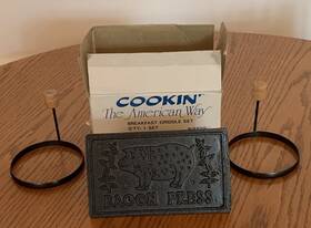 Cookin The American Way 741707124988 Vintage Cookinft Bacon Press Egg/pancake Ring Griddle Set Taiwan