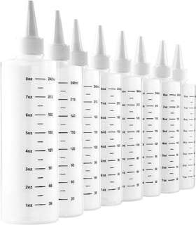 Cornucopia Brands 651174986838 Plastic Squeeze Bottles With Graduated Measurements 8-pack 8-ounce