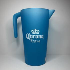 Corona Extra 808556 64oz Frosted Blue Beer Pitcher - 8.5 Inch Tall