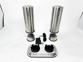 Cuisinart 086279136046 Rechargeable Salt And Pepper Mills With Dock Stainless Steel