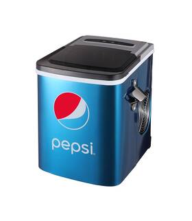 Ice147pep Curtis 058465824259 Pepsi 26 Lbs Stainless Steel Ice Maker Built In Bottle Opener Blue