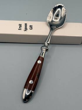 Dads Fruit Spoon X004awx7s7 Grapefruit Stainless Steel Wood Handle Serrated Gift New