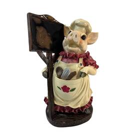 Decorators Touch Vr0412 Pig Chef Blackboard Figurine Farmhouse Kitchen Decor 12 Inch