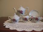 Demitasse Vintage Tea Ucagco Japan Set Gold Pattern Trim Rose