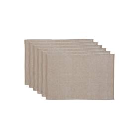 Design Imports 653969477064 Stone And White 2-tone Ribbed 6-pc. Table Linen Set -