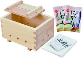 Edoya 691045037795 Tofu Maker Kit Made In Japan Hinoki Wood With 8 Bags Coagulant Square