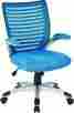 Emh69096-7 Officestarproducts Mesh Blue Seat And Screen Back Managers Chair With Padded Silver Arms New 090234335795