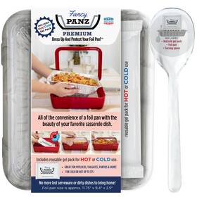 Fancy Panz Fphc14 Marble Premium Aluminum Foil Pan Carrier With Lid And Hot/cold Pack - Elevate