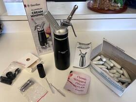 Finedine Dc-acc-h06r Brand Aluminum Cream Whipper Dispenser With All Original Parts