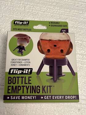 Flip It 851925006093 Flip-it Bottle Emptying Kit Cap Condiment Lotion Shampoo New In Box