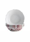 G021 Bonjour Dinnerware Yuletide Garland Porcelain Stoneware Fluted Bowl