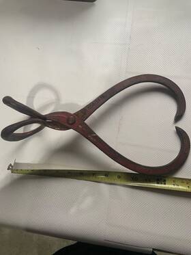 554-14 Gifford-wood Vintage 554-14in Patina Ice Tongs Co. Hudson New York U.s.a