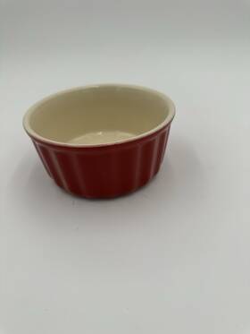 04161 Goodcook 14 Oz. Ceramic Ramekin Red Casserole Individual Size Farmhouse Rustic
