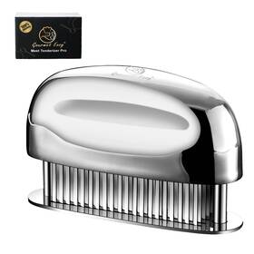 Gourmet Easy 651357157536 Meat Tenderizer Tool Ultra Sharp Needle Blades 100% Stainless-steel Heavy-d