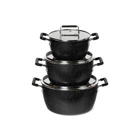 Granitestone 666945559531 Nesting Aluminum Dishwasher Safe Non-stick Stockpot - Black One
