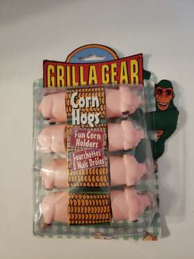 09404-6 Grilla Gear Set Of 4 Pig Corn On The Cob Fun Holders Hogs Piglets Barbecue Picnic New In Pkg