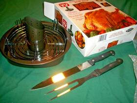 05-50814 Gt Express Ale House Roaster Indoor/outdoor Beer With Bonus Carving Set And Cookbook
