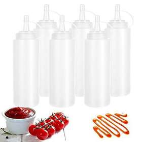 Haawooky 796391226913 6 Pack 24oz Squeeze Bottle Condiment Clear Haawooky 796391226913 6 Pack 24oz Squeeze Bottle Condiment Clear