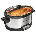33466 Hamilton 6 Beach Slow Stainless Programmable - Quart Cooker Stay